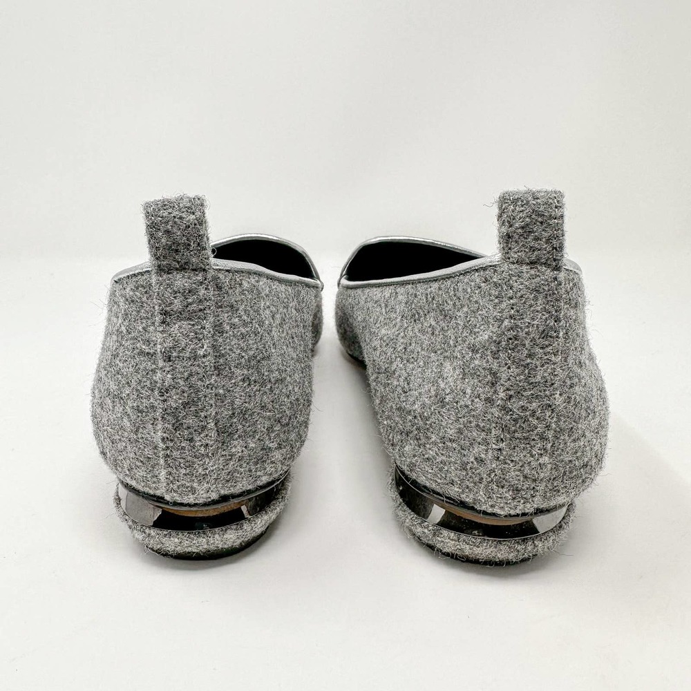 Nicholas Kirkwood Beya Wool Gray Flats Loafers Pointed Toe EU 39 US 9 - Picture 5 of 12